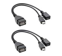 2 Piezas Adaptador Micro USB a USB, Cable OTG Adaptador 2 en 1 con Cable de Alimentación y Datos para Fire TV Stick PlayStation Chromecast Raspberry Pi Zero Android Teclado Disco Duro Mandos Consolas