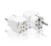 2 Piezas Adaptadores de Enchufe Internacional a España, Adaptador de Enchufe de 2500 W, 250 V, 13 A, Universal Adaptador de Enchufe de China, EE.UU. a España para Europa, Francia, Alemania, Italia