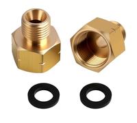 2 Piezas Adaptadores de Latón LPG de Gas 3/8" IG x 1/4" AG Izquierda, Adaptador de Gas Conector Manguera de Gas con Arandelas Rosca 3/8 Interior Rosca 1/4 Exterior para Hornillo Estufa Cocina Portátil