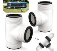 2 piezas Adaptadores de Manguera para Piscina Intex Coleman, Manguera de Piscina con Junta en T Adaptador de Manguera de 1,5 Pulgadas/3,8 cm con Anillos de 3L