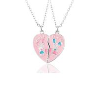 2 Piezas, Adorables BFF Collares Magnéticos para 2, Best Friends Collares con Colgante de Conejo, Collar de la Amistad Corazón, Regalos de Joyería de San Valentín para Niñas Amigos Hermanas Madre