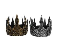 2 Piezas Adorno Medieval de Soberano en Pu Espuma 3d, Color Plata