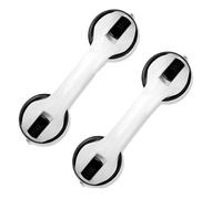 2 Piezas Agarraderas de Baño con Ventosa, 30 CM Agarraderas Baño para Mayores, No Es Necesario Taladrar, Asa de Seguridad para Baños para Mayores Barra de Agarre para Discapacitados Niños - Negro