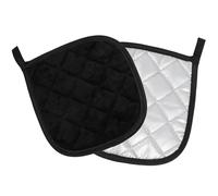 2 Piezas Agarradores de Cocina - Manoplas Horno - 20 x 20 cm - Material de Poliéster - Se Puede Usar como Agarrador o Guante de Horno - para Cocinar y Hornear (Negro)