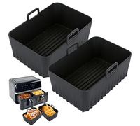 2 piezas Airfryer Accesorios para Ninja Foodi Max Dual Zone AF300EU AF400EU 7.6L-9.5L, accesorio de silicona para doble pila XL SL400EU freidora de aire caliente, molde de silicona para horno
