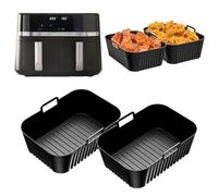2 piezas Airfryer Molde de silicona para freidora de aire caliente, accesorios para Russell Hobbs freidora de aire caliente, 2 cámaras, 9 L, 2 x 4,5 L, reutilizable Dual Zone Rapid Airfryer Accesorios