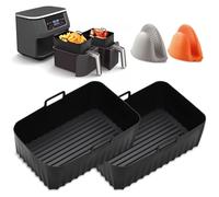 2 piezas Airfryer molde de silicona para Ninja AF400EU AF300EU 9.5L, accesorio para freidora de aire caliente Ninja Foodi Max Dual Zone, Air Fryer Accesorios para freidora de aire caliente Innsky