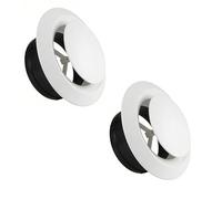 2 Piezas Ajustable Cubierta de Ventilación, ABS Válvula de Disco 170 118 265 148 210 mm, Rejilla de Ventilación para Techo Pared Difusor de Aire para Hogar Cocina Oficina(118mm)