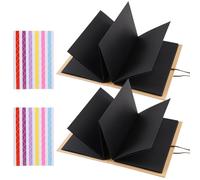 2 Piezas Album Acordeon Picture Frames Decoración,18 x 12cm Libro de Recuerdos Plegable con Fotos,Negro Libro Negro para Escribir,Album,Álbum de Recortes para Cumpleaños,Graduación y Matrimonio