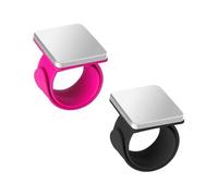 2 Piezas Alfiletero Magnético para Muñeca, Alfiletero de Costura Magnético, Muñequera con Soporte de Alfiler Magnético para Coser,Negro+Rosa