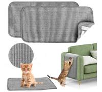 2 Piezas Alfombra Rascador para Gatos 50 X 25cm, Sisal para Pegar en Pared, Sofá, Muebles y Puerta - Protección Arañazos Gris