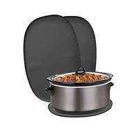 2 Piezas Alfombrilla Slow Cooker,Alfombrilla Ovalada Salvamanteles de Silicona Resistente al Calor para Crockpot 6-8 Cuartos,Protector para Encimera de Cocina,Accesorios para Ollas de Cocción(Negro)