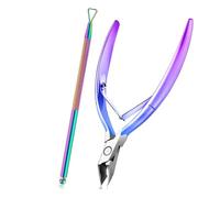 2 Piezas Alicates de corte profesional para cutículas profesionales de acero inoxidable,Pinzas cortaúñas para uñas espesas/cortaúñas,gradiente azul