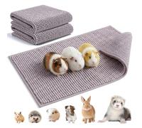 2 Piezas Almohadillas Cobayas 60×40 cm, Accesorios Lavables Cobayas | Accesorios Conejos, Guinea Pig Cage Liner, Cojín Animales Reutilizable para Hámsters/Conejos/Gatos (Gris)