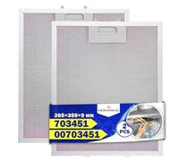 2 Piezas Aluminio Filtro Campana Extractora Antigrasa 265 x 359 x 9 mm con Código Original 00703451 703451 10035302 para Bosch para Siemens para Balay - Garantía de 10 Años - MONTERAL