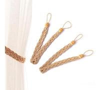 2 Piezas Alzapaños de Cuerda de Cortina, Alzapaños de Cortina, Mano Tejer Ventana Cortina Corde, Abrazaderas de Cortina Cuerda, Hebilla de Cuerda de Cortina, para Decoración de Cortinas de Hogar