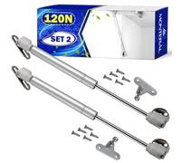 2 Piezas Amortiguador Puerta Cocina 120N Color Níquel - Pistones Hidraulicos Muebles Cocina y para Armarios con Kit de Montaje - Garantía de 10 Años - MONTERAL