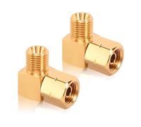 2 Piezas Ángulo de Conexión de Gas de 1/4" Izquierda Conector de Esquina de Latón 90° Adaptador de Gas Conector de Gas Acoplamiento Rápido para Manguera de Gas Autocaravana Camping y Caldera de Gas