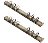 2 Piezas Anillas para Cuadernos de Hojas Sueltas A6, Metal Vintage | Mecanismo de 6 Anillos, Acabado Bronce Antiguo, Instalación Fácil, para Clase y Negocio