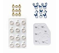 2 Piezas Anillo de Silicona DIY Molde, Kit Molde Silicona, Anillo Silicona Creativo Molde, Se Puede Utilizar para Hacer Joyas Como Anillos, Colgantes, Etc