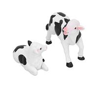 2 Piezas Animales COCHAS Figuras, Kit de Adornos de jardín en Miniatura, Estatua de Animales de Granja de jardín de Vacas, Manualidades de Escultura de Animales de Resina Adorno de jardín en
