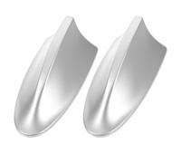 2 Piezas Antena Aleta de Tiburón para Radio Auto, Techo, ABS Plata | Repuesto de Cubierta, Diseño Aerodinámico Discreto, Instalación sin Taladro, Uso Exterior en Coche