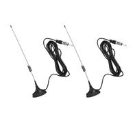 2 Piezas Antena FM Magnética para Coche Ventosa, Base Negra | Montaje sin Taladro, Perfil Compacto y Discreto, para Techo Metálico de Sedán y Autocaravana