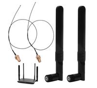 2 Piezas Antena WiFi Doble Banda 8dBi con Cable de Extensión de 25cm U.FL IPX IPEX MHF4 a RP-SMA Hembra, Compatible con Tarjetas de Red Inalámbrica M.2 NGFF Intel, Adaptador WiFi Portátil