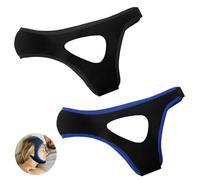 2 Piezas Anti Ronquidos Barbilla Correa Ronquidos Soluciones Dejar de Roncar Dispositivos Correa Mentonera Antironquido Correa para la Barbilla Antirronquidos para Hombres y Mujeres (Negro + Azul)
