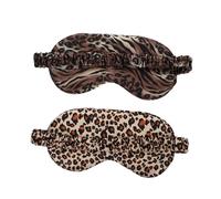 2 Piezas Antifaz de seda sintética térmica para ojos secos desodorizante caballetes hidro neto eye patches eye mask antifaz para dormir cubierta de ojos portátil Leopard KOMBIUDA