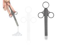 2 Piezas Aplicador de Lubricante Reutilizable, Jeringa para Lubricante con Punta Redondeada y Lisa para Hombres, Mujeres y Parejas (Gris y Blanco)