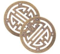 2 Piezas Aplique Pequeño de Latón Dorado Estilo Chino Vintage | Decoración para Joyero y Cajón, Ligero, Fácil de Instalar y Retirar, para Proyectos DIY Retro