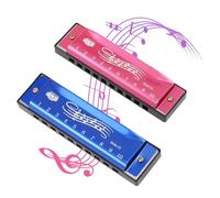2 Piezas Armónica, 10 Agujeros Armonica Diatonica En Do, Harmonica Diatonica C, Armónica Blues Harp, Blues Harmonica For Dummies, Con Estuche, Para Principiantes, Adultos, Niños, Profesionales