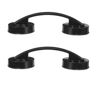 2 piezas Asa Ventosa para Baño, Agarre Negro de Plástico 19x6,5x4,7cm | Montaje sin Taladro, Protección de Azulejos y Pared, para Ducha, Vidrio y Dormitorios