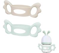 2 Piezas Asas para Biberones, Mango de Silicona Para Biberón, Mango Para Biberón Silicona, Cuello Ancho Silicona Asas para Biberones, Cómodo y Duradero