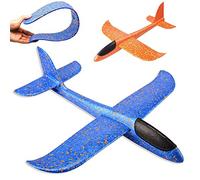 2 piezas Avión de espuma de poliestireno,juguete de avión para niños Planeador de tiro al aire libre Planeador manual Modelo de juego de espuma voladora Regalo de juego para Niño Niña Cumpleaños