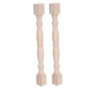 2 Piezas Balaustre de Madera Decorativo sin Pintar | Acabado Liso, Soporte Estable y Diseño Flexible, para Proyectos de Carpintería y Renovaciones de Escaleras