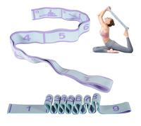 2 Piezas Banda De Estiramiento Yoga, Fitness Stretchband Mit Schlaufen, Erweitern Spannband, Aptas Para Pilates, Danza Y Gimnasia (Morado 8 Anillas 90 Cm + Azul 9 Anillas 110 Cm)