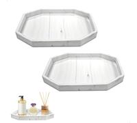 2 Piezas Bandeja BañO, Bandeja Decorativa Modernas de Silicona, Bandejas Decorativas con Multifuncional Bandeja Joyas Motivo de MáRmol para Tela, Velas, Toalla, CosméTico PequeñO, Pla