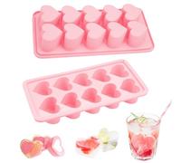 2 Piezas Bandeja de Cubitos de Hielo en Forma de Corazón