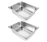 2 Piezas Bandeja de Servicio de Catering, Media | Acabado Cepillado Fino, Diseño Apilable y Bordes Redondeados, para Cafetería y Panadería