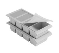 2 Piezas Bandeja De Silicona Para Congelador, Bandeja De Silicona Para Cubitos De Sopa Con Tapa, Moldes Para Congelador Para 250 Ml/500 Ml De Caldo, Sopa Y Sobras