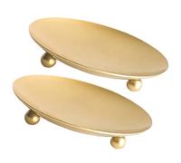 2 Piezas Bandeja Decorativa para Bodas Redonda de Hierro Dorado | Bandejas Decorativas, Base para Candelabros, Uso en Bodas y Fiestas, Estilo Simple, Resistente al Calor