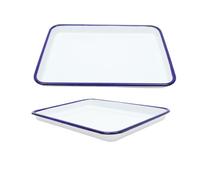 2 Piezas Bandeja para Hornear Esmaltada de Color Claro Rectangular