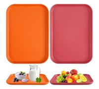 2 Piezas Bandeja Plastico,24 x 17 x 2 cm Bandejas de Plastico,Bandejas para Servir Comida Grandes,Bandeja Comida,Plástico de Polipropileno, Serving Tray para Cocinas,Cafeterías y Restaurantes