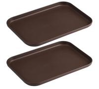 2 Piezas Bandeja Plastico Rectangular 23.5 x 17 x 1.5 cm, Bandeja de Servicio Alimentario Pequeña, Bandeja Antideslizante, Bandeja Reutilizable Bandeja Cocina, Apta para Café, Restaurantes y Bares