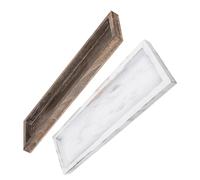 2 Piezas Bandeja Rectangular Decorativa de Madera Estilo Rústico | Centro de Mesa Versátil, Organizador para Baño, Apta para Flores y Velas de Pilar