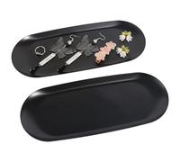 2 Piezas Bandeja Vaciabolsillos Bandeja Acero Inoxidable Bandejas Decorativas Ovalada Bandejas para Almanecer Joyas Cosméticos Aperitivos