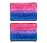 2 Piezas Bandera Bisexual Parche Removible Anillo Gancho Divertido Parche Táctico Militar Aplicación para Chaleco Arnés de Perro Ropa Bolsas Mochilas Chaqueta Exterior Jeans Gorra de Béisbol