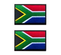 2 Piezas Bandera de Sudáfrica Sudafricanos Estados Gancho y Lazo Bordado Moral Nacional Aplicación Emblema Parche